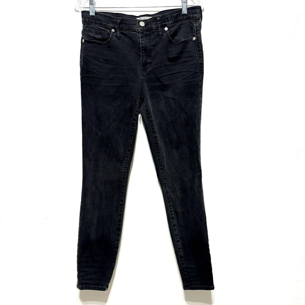 Madewell High Riser Skinny Jeans Black Wash Stretch Denim A5699 Womens size 30